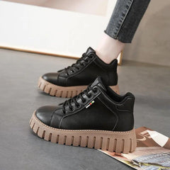 Zapatos de plataforma a juego de moda para mujer, en blanco, negro y marron oscuro
