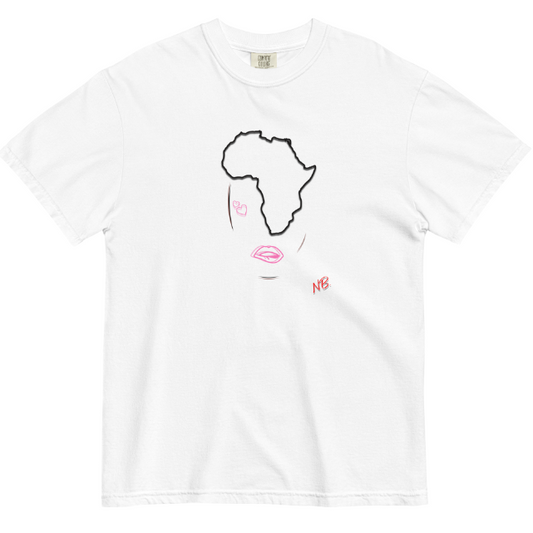 Camiseta informal con cuello redondo y estampado digital de beso africano