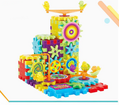 Juego de construcción modelo 3D con engranajes eléctricos, bloques de construcción de plástico juguete educativo para niños, a sus hijos les encantará