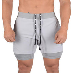 Shorts dobles de secado rápido para hombre