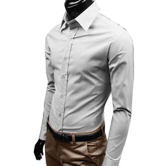 Camisa business de hombre, de manga larga para el ocio o la oficina en muchos colores