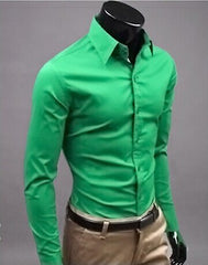 Camisa business de hombre, de manga larga para el ocio o la oficina en muchos colores