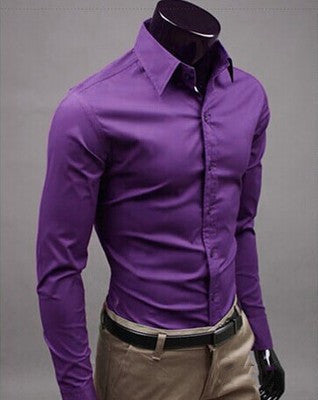 Camisa de hombre, camisa de negocios, camisa casual de manga larga en varios colores
