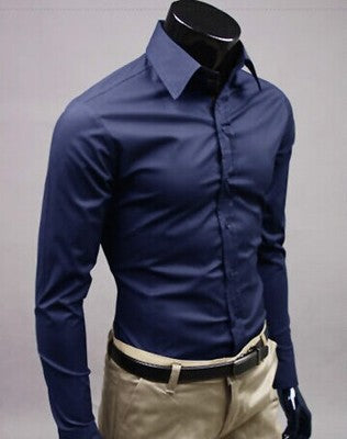Camisa de hombre, camisa de negocios, camisa casual de manga larga en varios colores