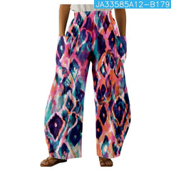 Pantalones estampados de moda con doble bolsillo para mujer, en diferente colores