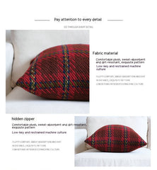 Asequible estilo de lujo a cuadros de lana Cojín Sofá Cojín Modelo Habitación Funda de almohada