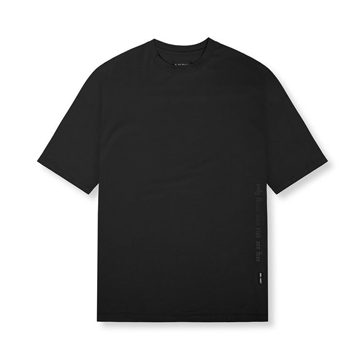 Camiseta dividida de secado rápido de color sólido de manga corta para hombre