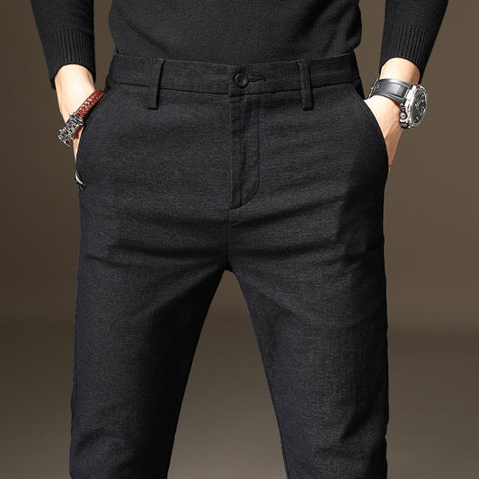 Pantalones de tubo elásticos de corte ajustado para hombres jóvenes