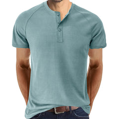 Camiseta de manga corta con botones en varios colores para hombre