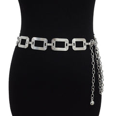Estilo Versátil: Cadena de Cintura con Hebilla Cuadrada para un Toque de Elegancia Casual