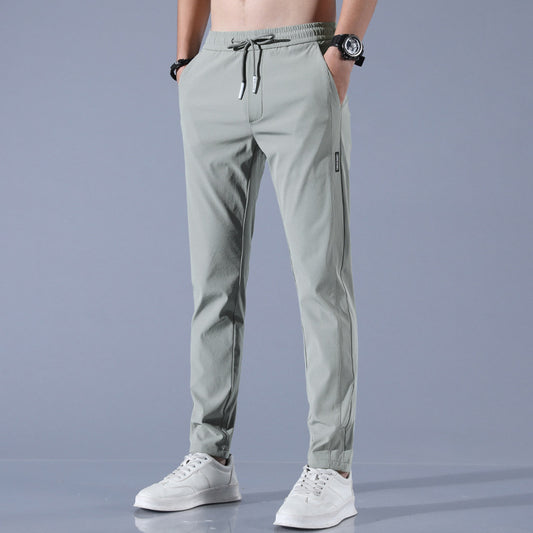Pantalones de hombre, slim fit business casual pants, stretchy breathable straight leg jogging trousers