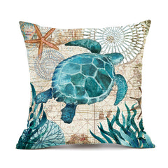Fundas de cojín Sea Turtle Impreso Fundas de almohada para la decoración del hogar Sofá Silla Asiento