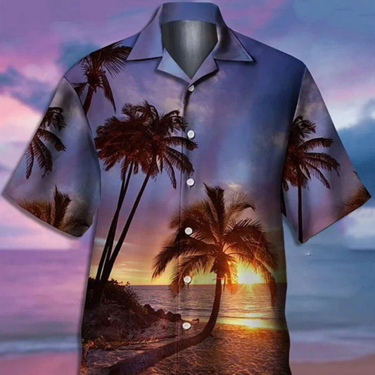 Camiseta de hombre 3D con estampado de palmeras