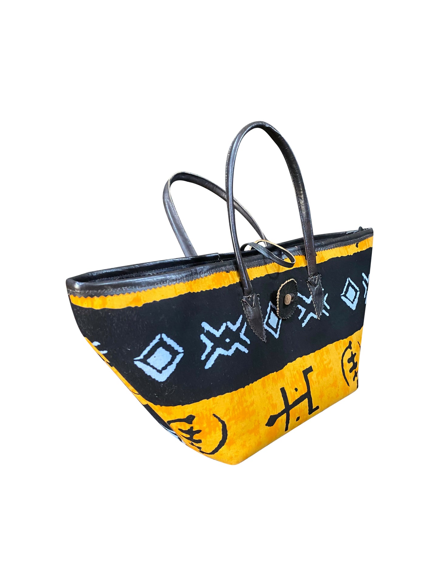 KENTE HERITAGE Handmade city handbag from Ghana with leather and Kente