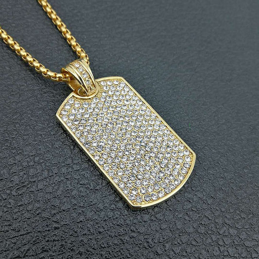 Colgante de moda único chapado en oro color diamante