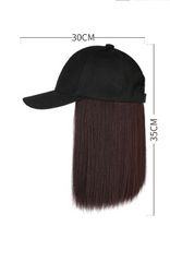Una pieza peluca gorra de pelo corto liso femenino con sombrero Peluca de pelo de clavícula Bobo