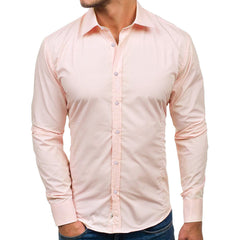 Camisa slim business de color liso para hombre
