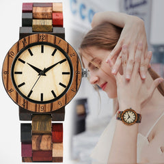 Elegancia y originalidad en tu muñeca: Reloj casual de cuarzo con madera coloreada