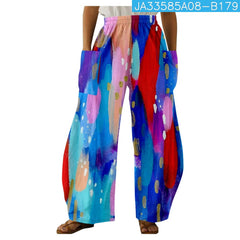 Pantalones estampados de moda con doble bolsillo para mujer, en diferente colores