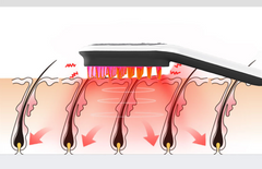 Masajeador de cabeza eléctrico terapia magnética peine para el crecimiento del cabello luz roja azul cepillo de masaje para el cuero cráneo aliviar la presión de fatiga pantalla LED