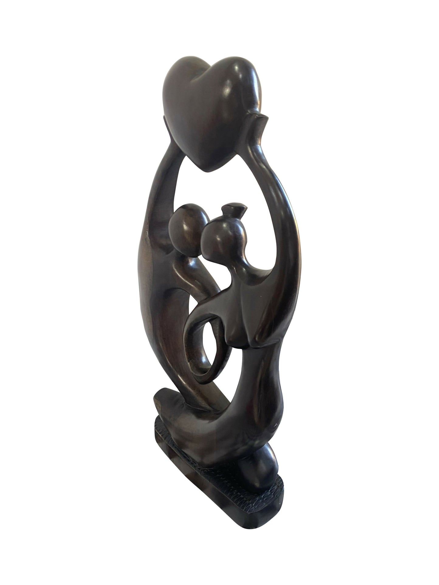 Gemeinsamer Weg – Holzskulptur eines liebenden Paares aus massivem Hartholz (42×20×6 cm)