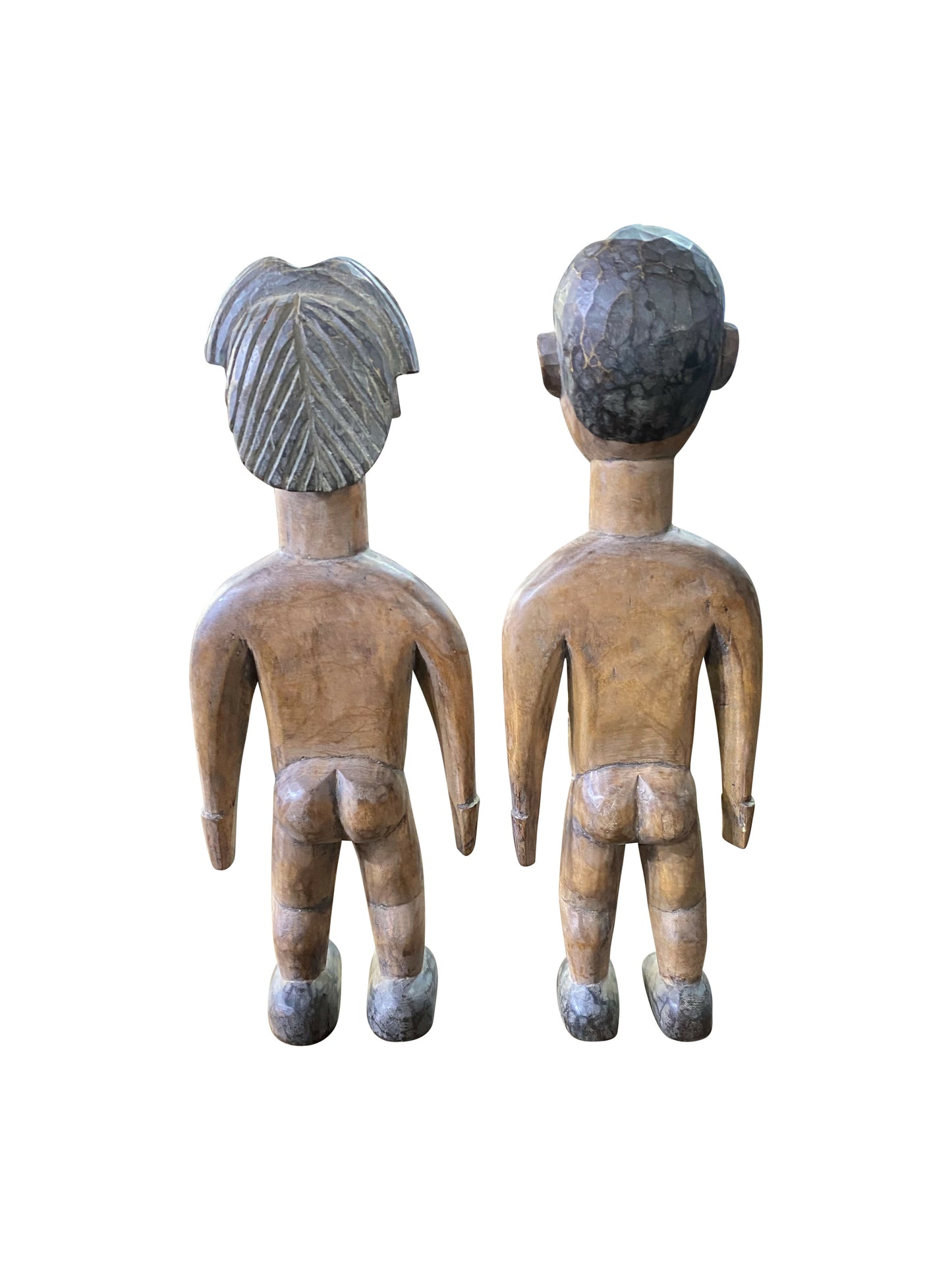 Ewe Zwillingsfiguren Paar – Replikat traditioneller Holzskulpturen aus Ebenholz