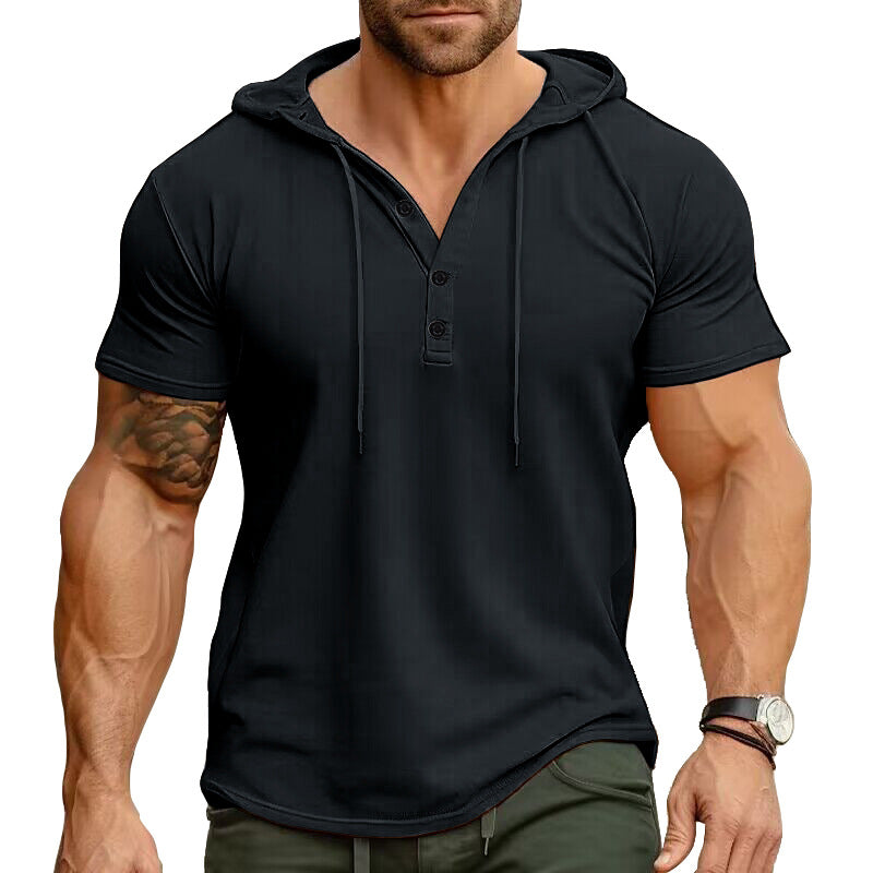 Camiseta de manga corta para entrenamiento de ejercicio informal a la moda para hombre