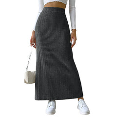 Falda larga de mujer con abertura lateral, de gran elasticidad