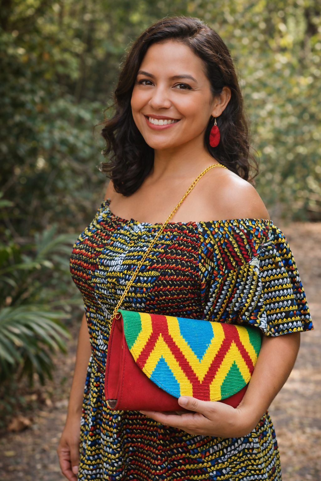 Handmade Kente bag from Ghana, crossbody/clutch