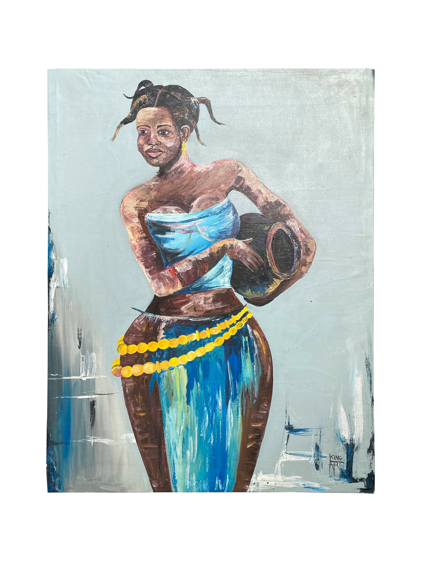 Elegance of Tradition – Anmut & Kultur | Acryl auf Leinwand | 120 x 90 cm | Handgemalt in Ghana