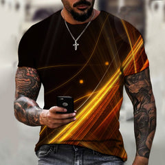 Camiseta de manga corta con estampado 3D para hombre