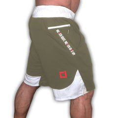 Shorts de hombre musculosos de doble capa con múltiples bolsillos