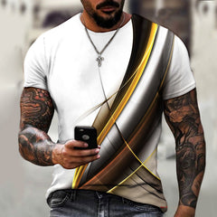 Camiseta de manga corta con estampado 3D para hombre
