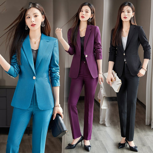 Traje business de mujer en diferentes colores, blazer + pantalón