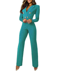 Traje de negocios para mujer, traje slim-fit de manga larga en varios colores
