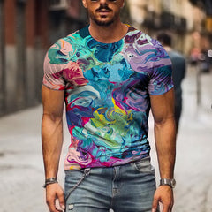 Camiseta casual con gráfico 3D para hombre