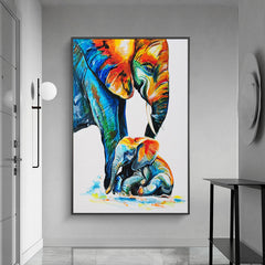 El elefante protector de colores también aporta un ambiente de seguridad a tu habitación, el cuadro perfecto para cualquier habitación
