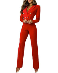Traje de negocios para mujer, traje slim-fit de manga larga en varios colores