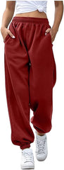 Pantalones de chándal casual de cintura alta para mujer con banda en el tobillo, en diferente colores