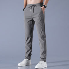Pantalones de hombre, slim fit business casual pants, stretchy breathable straight leg jogging trousers