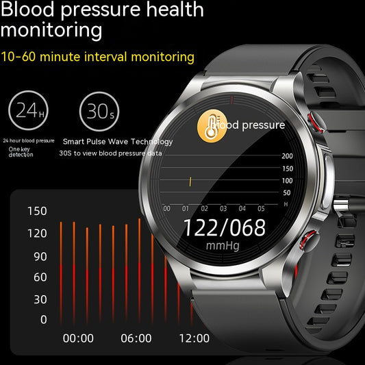 Mantén el control de tu salud con estilo: Reloj elegante W11 con temperatura corporal, ritmo cardíaco, presión arterial, ECG y prueba de azúcar en sangre