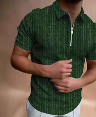 camisa con cremallera a rayas color block camiseta para hombre top