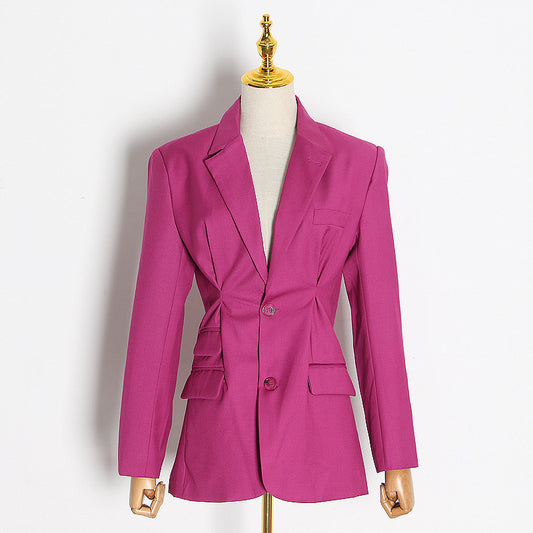Nueva chaqueta de diseño en estilo francés, rosa claro y negro