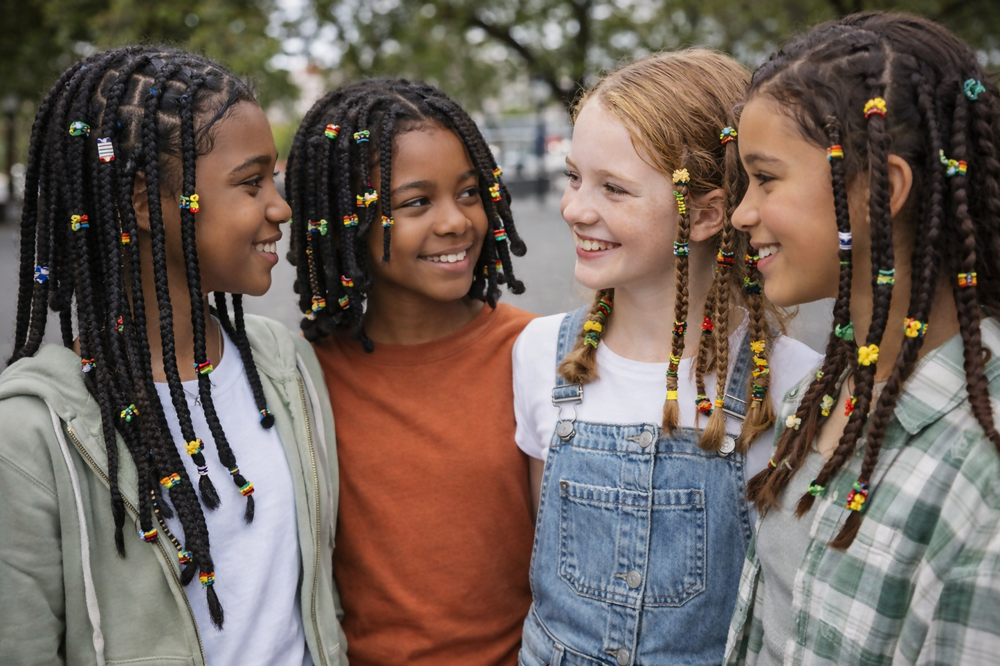 "Global Vibes Hair Rings" Handgemachte Haarringe aus Ghana im Länderfarben Mix