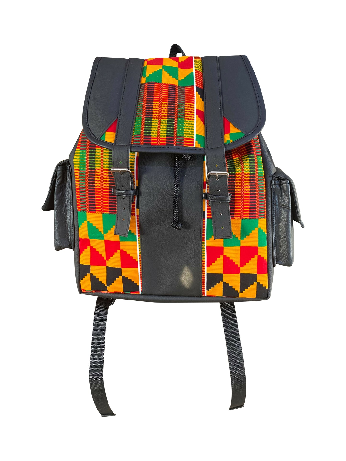 Sac à dos Kente Heritage, design d'inspiration africaine du Ghana, 40×38×14cm