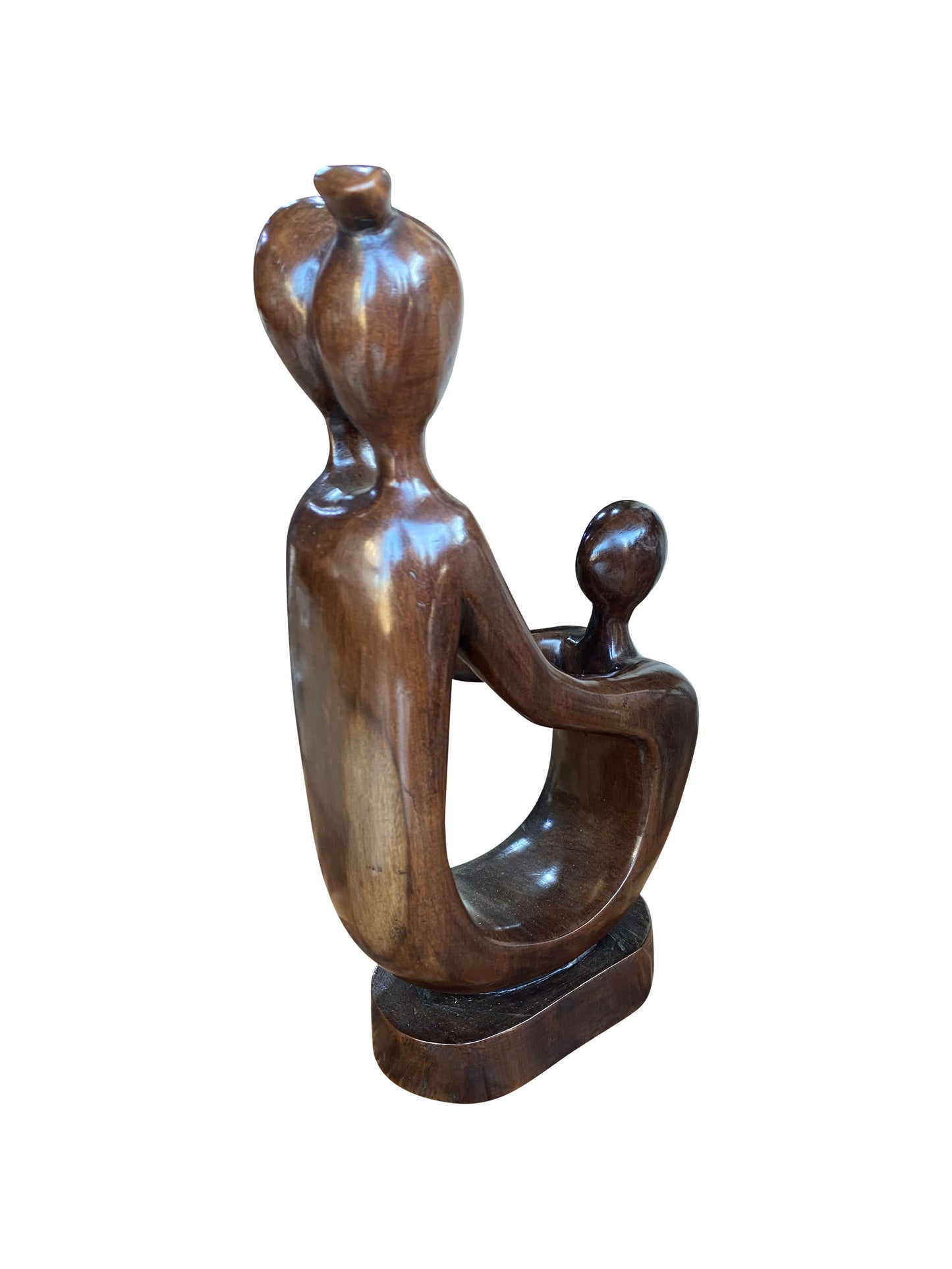 Family Bond – Handgeschnitzte Ebenholz-Skulptur | Symbol für Liebe & Zusammenhalt (32 × 16 × 5 cm)