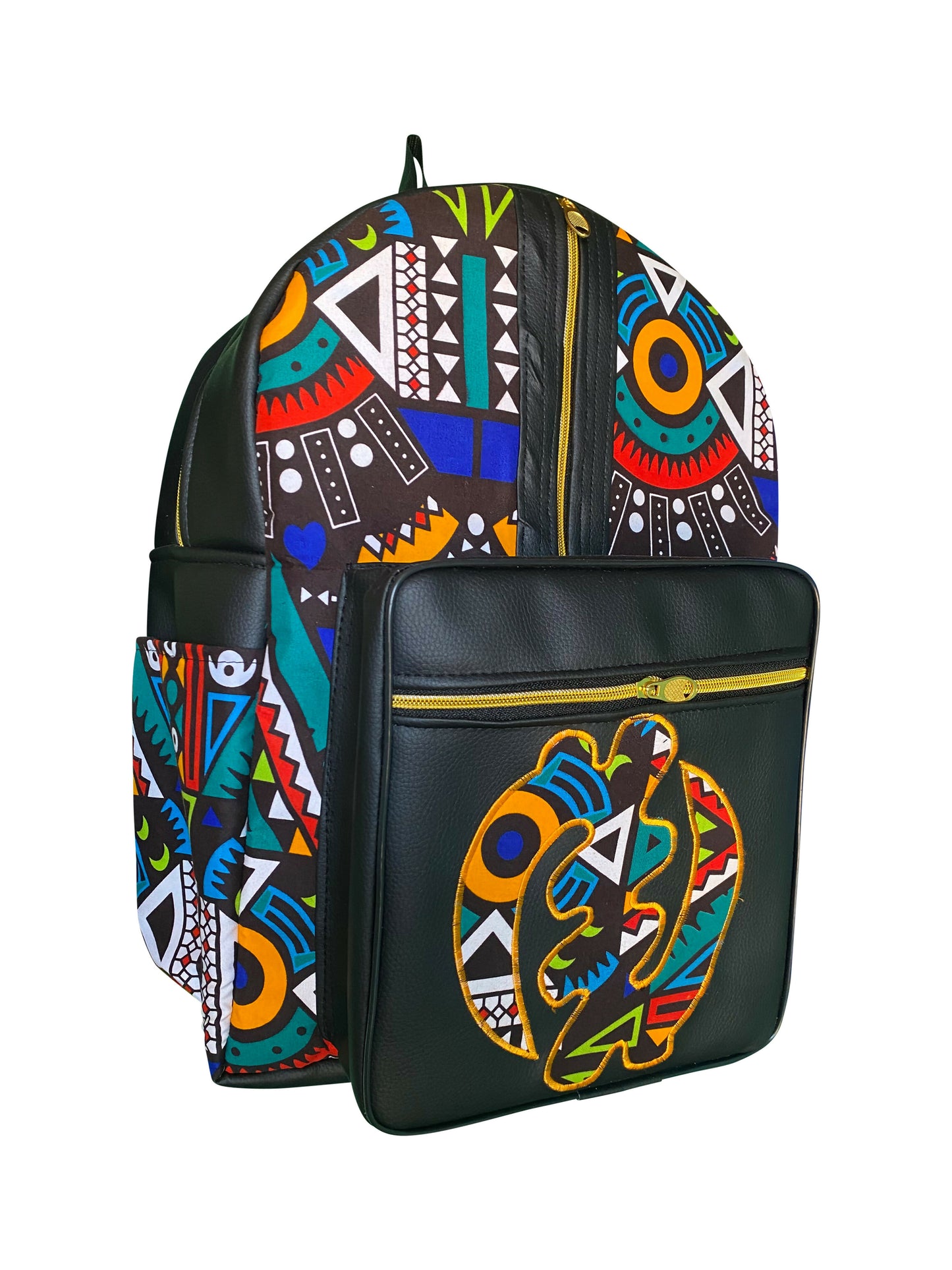 Vibrant Heritage Rucksack Mehrfarbiges Design & Ghana Handarbeit