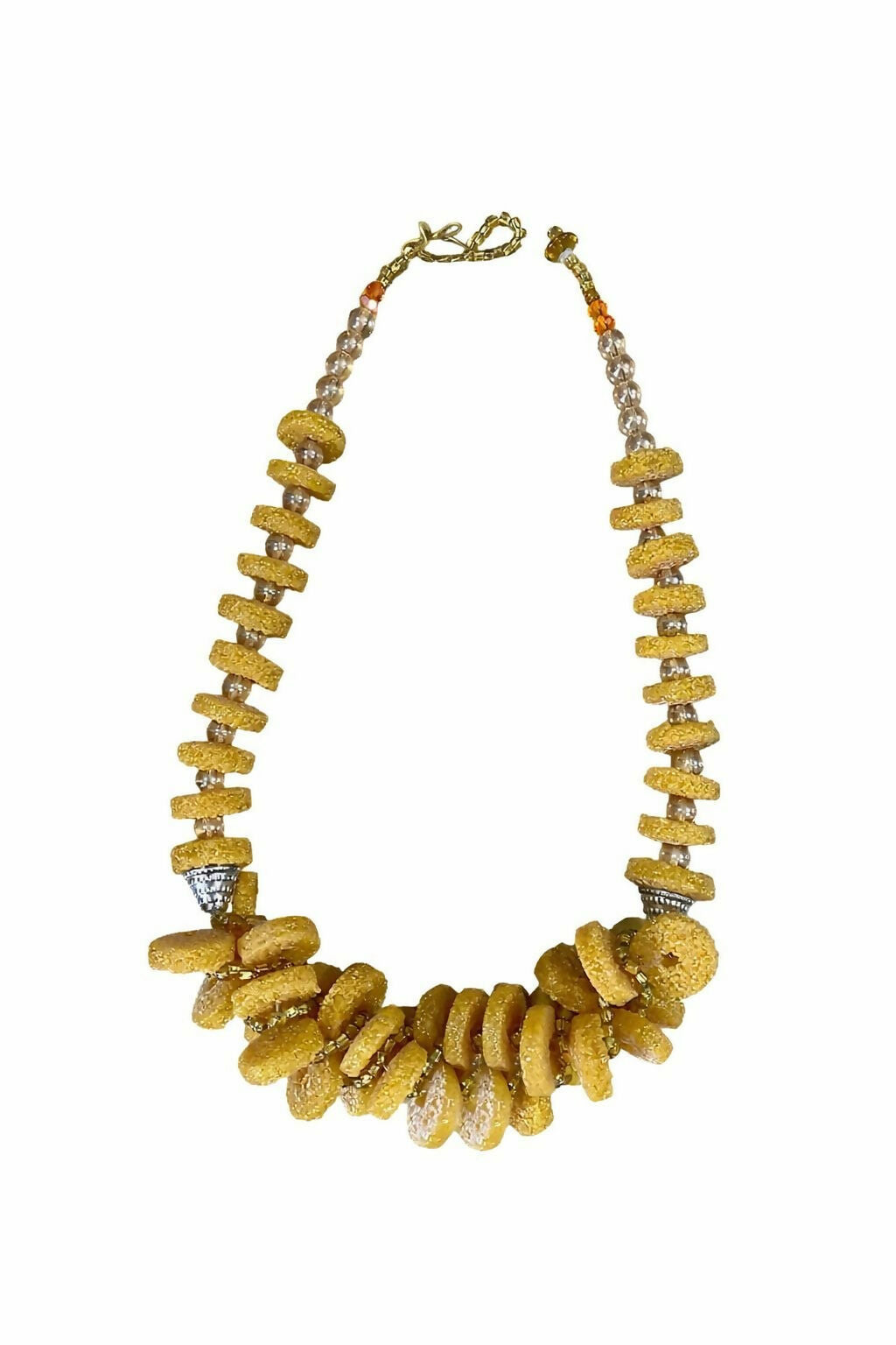 Krobo-Perlen Schmuckset aus Ghana –Handgefertigte Kette,Armreif & Ohrstecker