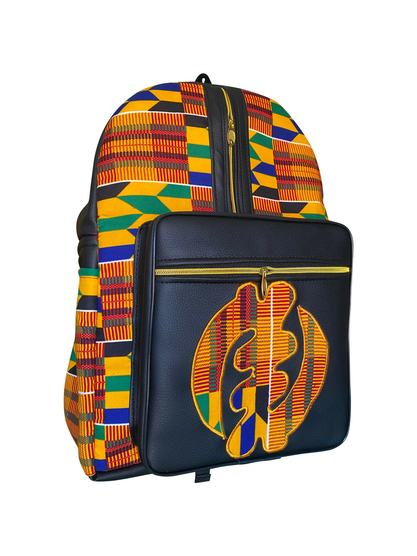 Warm Sunset Adinkra Rucksack Handgefertigt in Ghana mit Mustern