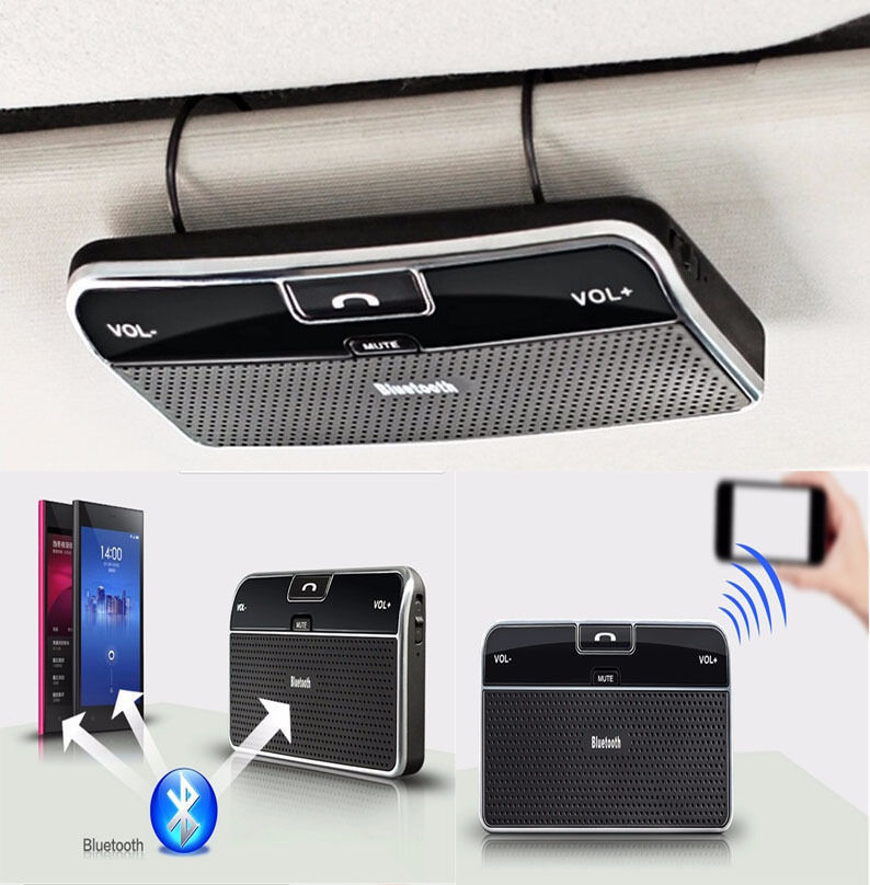 Kit inalámbrico Bluetooth para coche, altavoz manos libres V4.0, altavoz multipunto con visera solar para teléfono, teléfonos inteligentes, cargador de coche